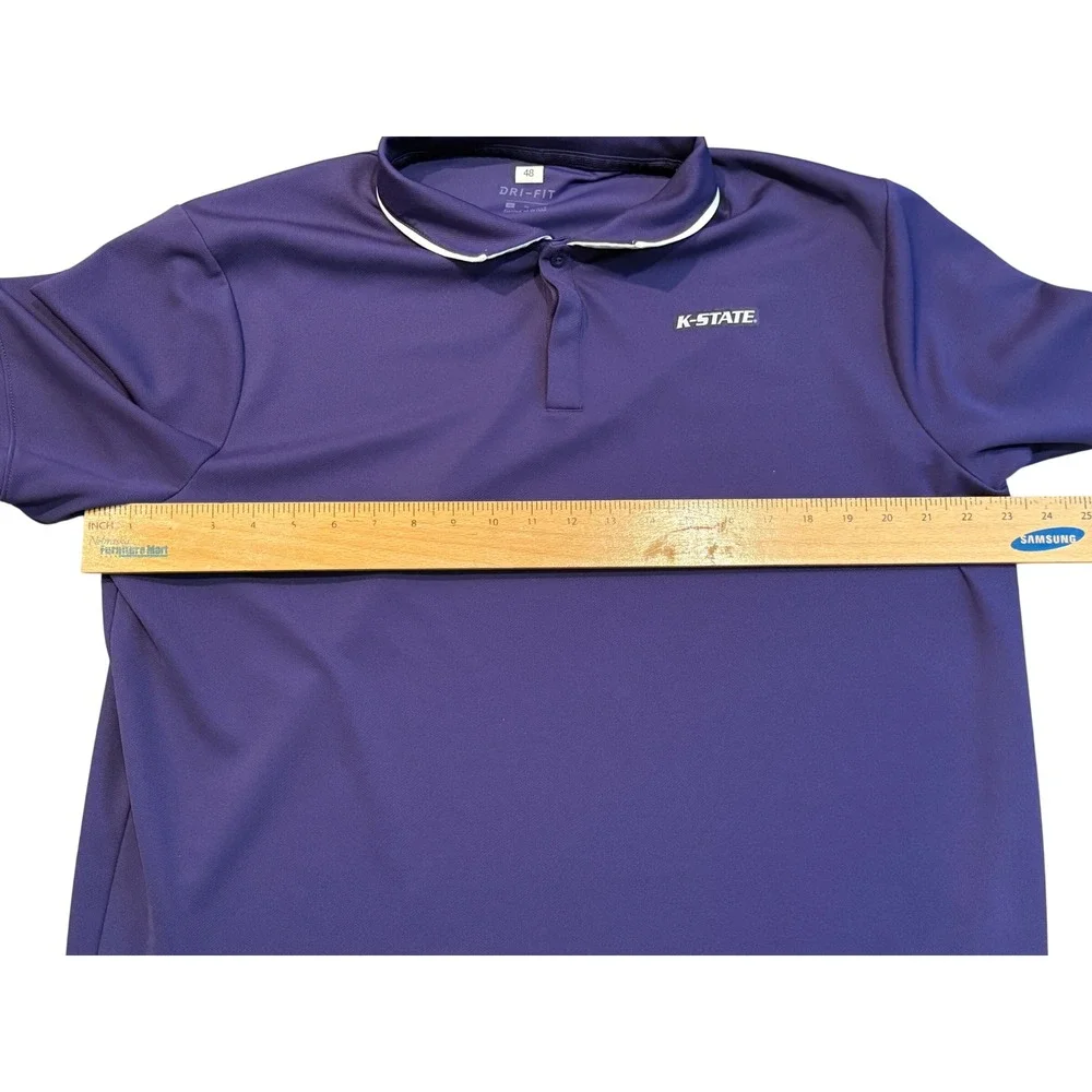 Nike Dri-FIT Mens XL K-State Wildcats Polo‎ Shirt Purple Short Sleeve NCAA